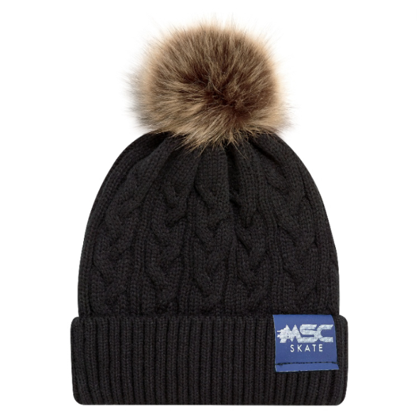 MSC Cable Knit Toque with Tab
