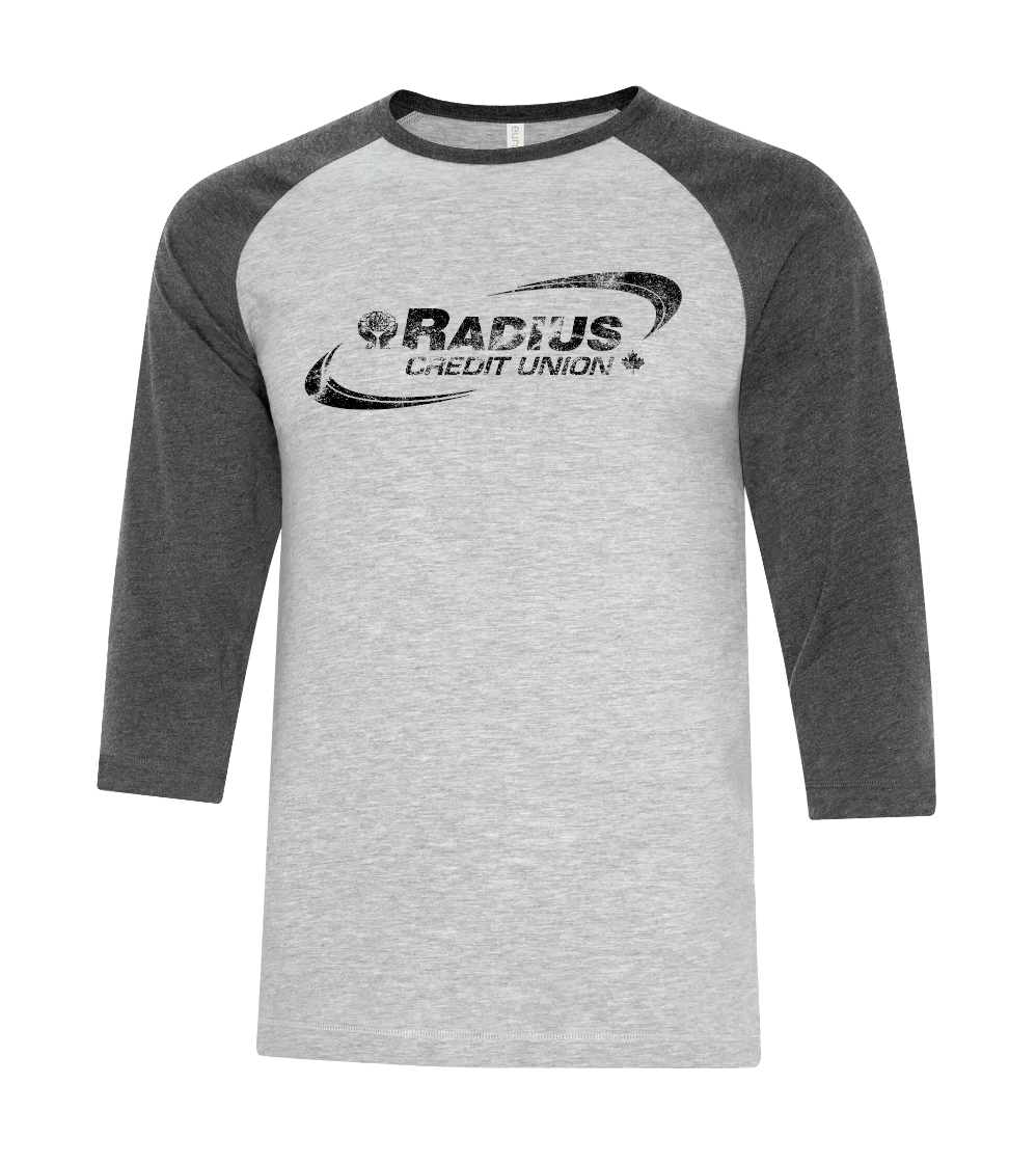 Baseball 3/4 length tee - Adult (Navy or Charcoal)