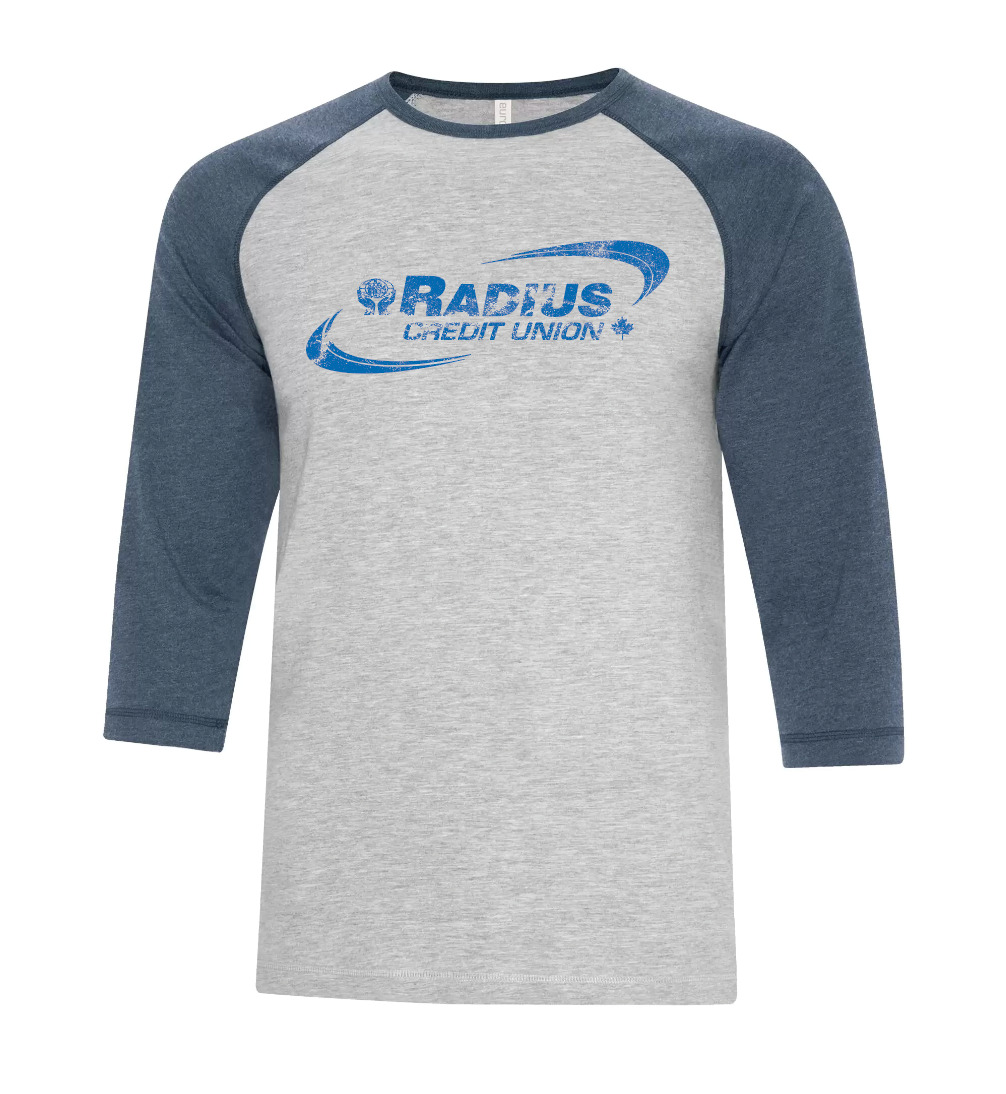 Baseball 3/4 length tee - Adult (Navy or Charcoal)