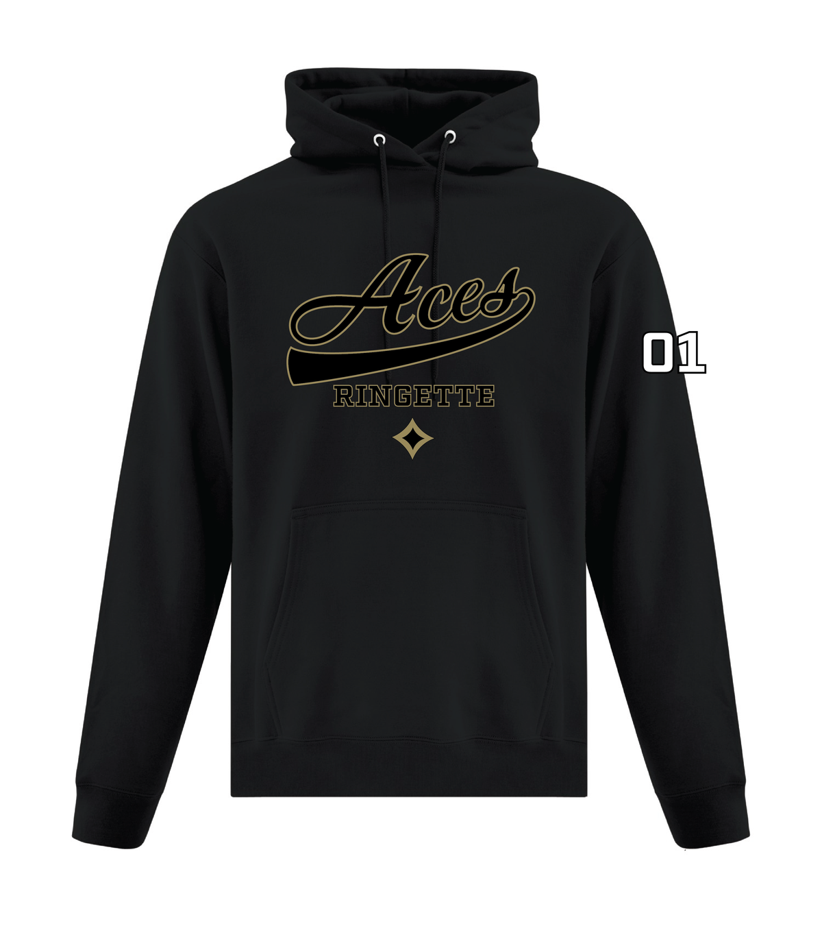Aces Ringette - ATC Hoodie - Curly Logo ( Adult and Youth)