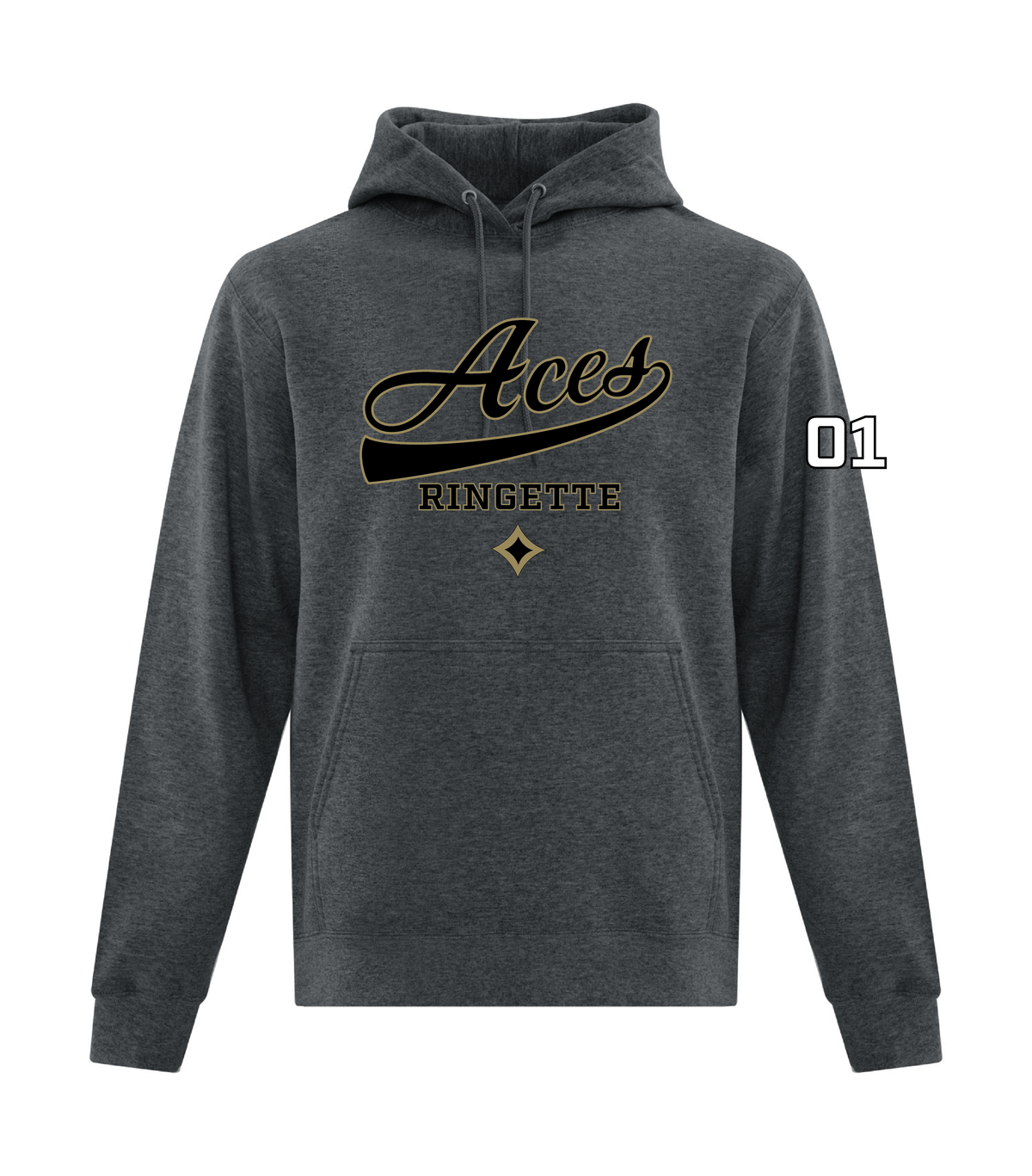 Aces Ringette - ATC Hoodie - Curly Logo ( Adult and Youth)