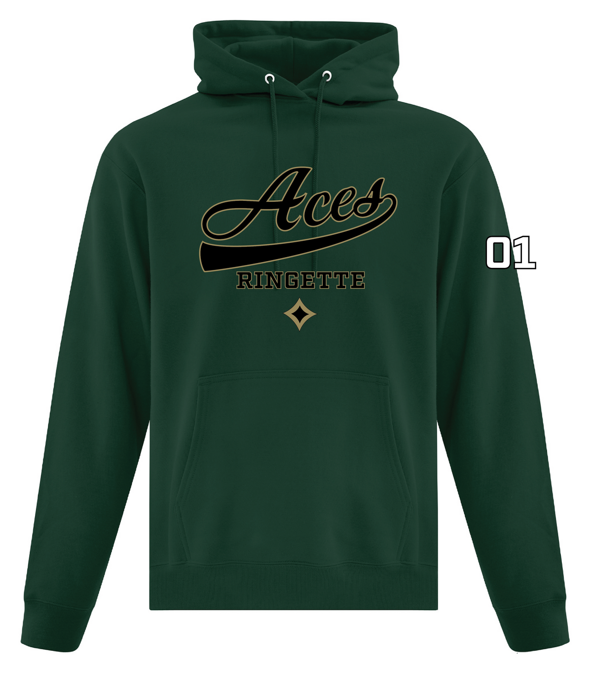 Aces Ringette - ATC Hoodie - Curly Logo ( Adult and Youth)