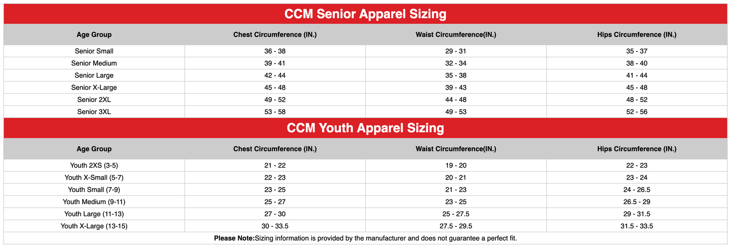 CCM Light Weight Rink Suit - YOUTH Jacket