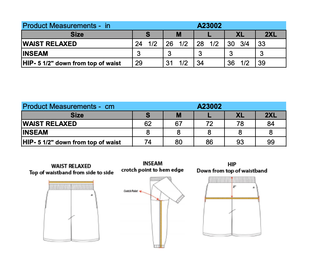 Yellow Grass School Athletic Shorts - Adult and Youth