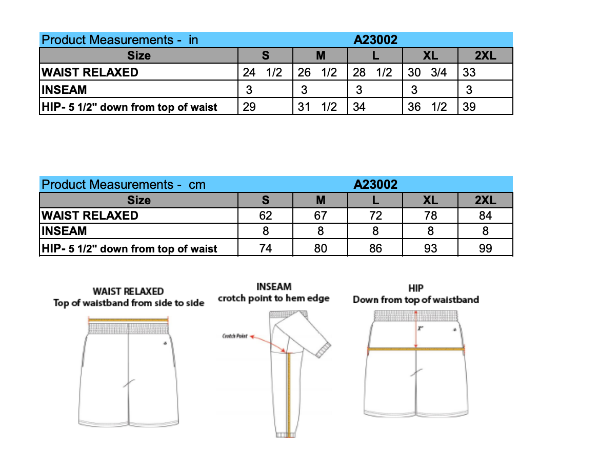 Yellow Grass School Athletic Shorts - Adult and Youth
