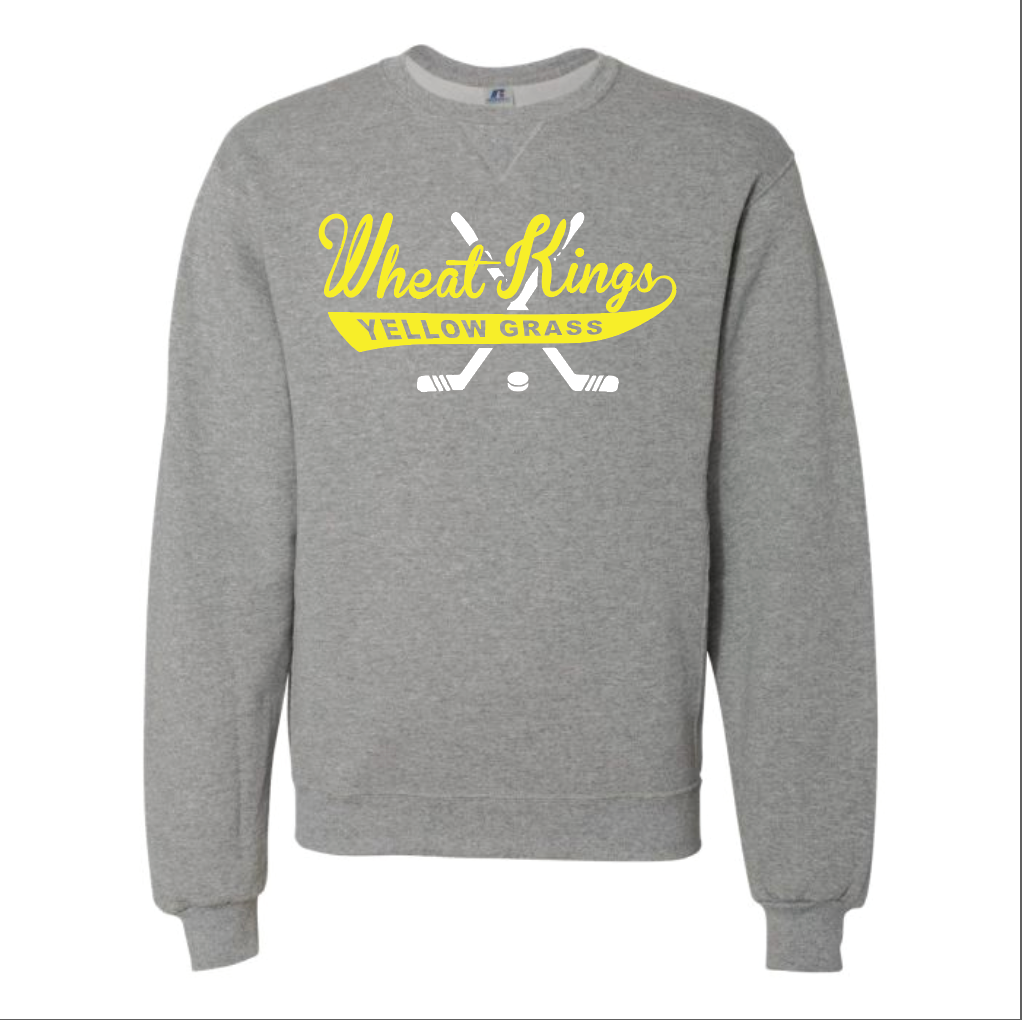 Wheat Kings- Russell Crew Neck - " Font Only " Adult