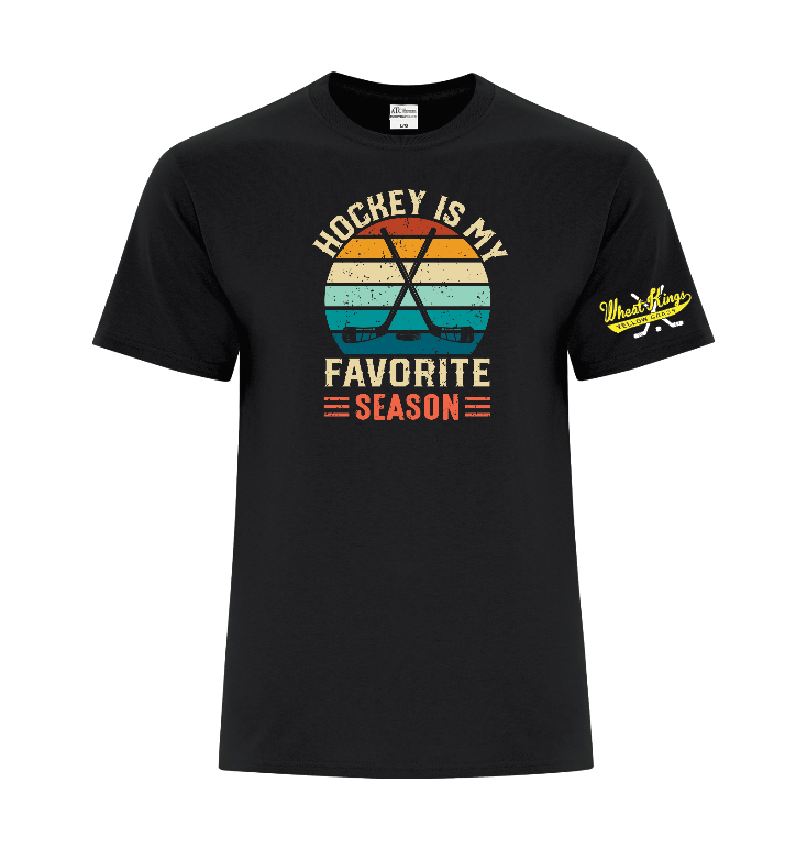 Wheat Kings Graphic Tee - Youth and adult -  Hockey is my favorite season ( Black,Grey,green)