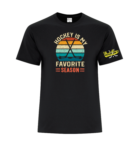 Wheat Kings Graphic Tee - Youth and adult -  Hockey is my favorite season ( Black,Grey,green)