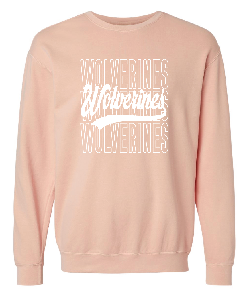 EWCS - Comfort Colors Crewneck - Wolverines Overlay (Adult Only)