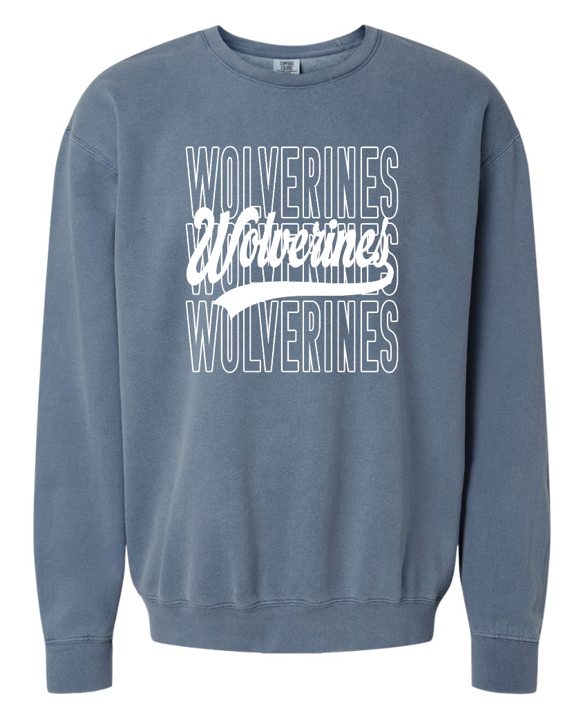 EWCS - Comfort Colors Crewneck - Wolverines Overlay (Adult Only)