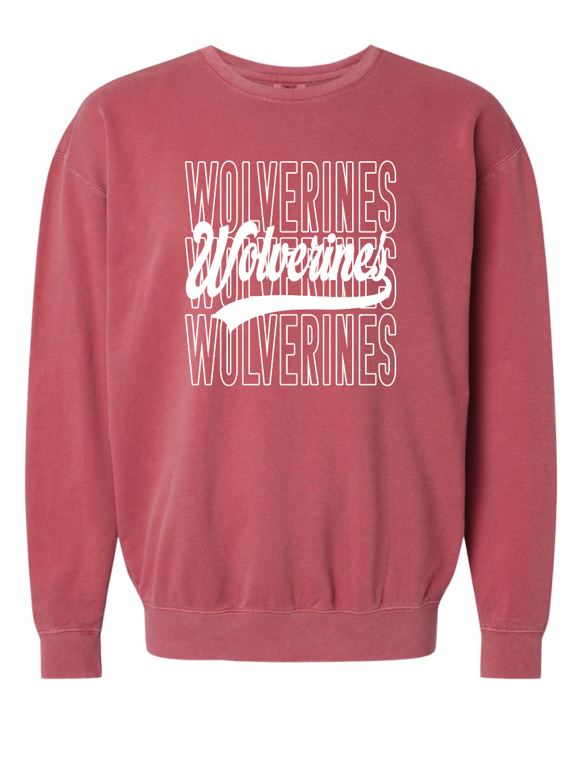 EWCS - Comfort Colors Crewneck - Wolverines Overlay (Adult Only)
