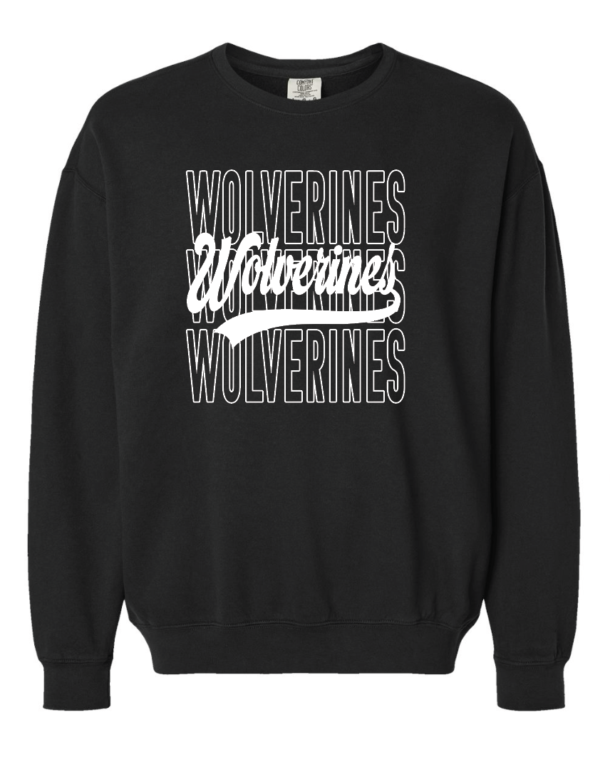 EWCS - Comfort Colors Crewneck - Wolverines Overlay (Adult Only)