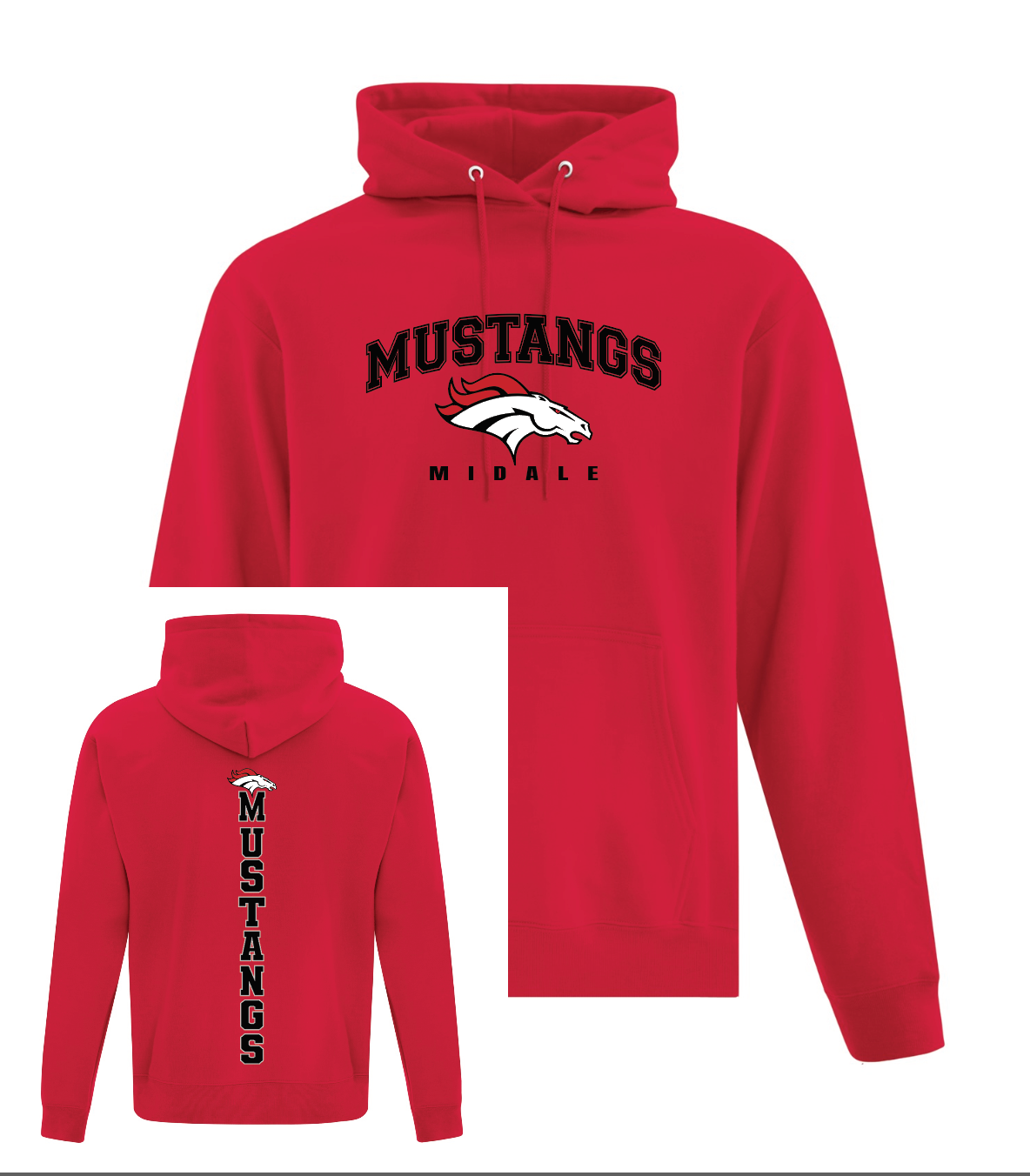 Mustangs - ATC Hoodie - Back Graphic ( Adult and Youth)