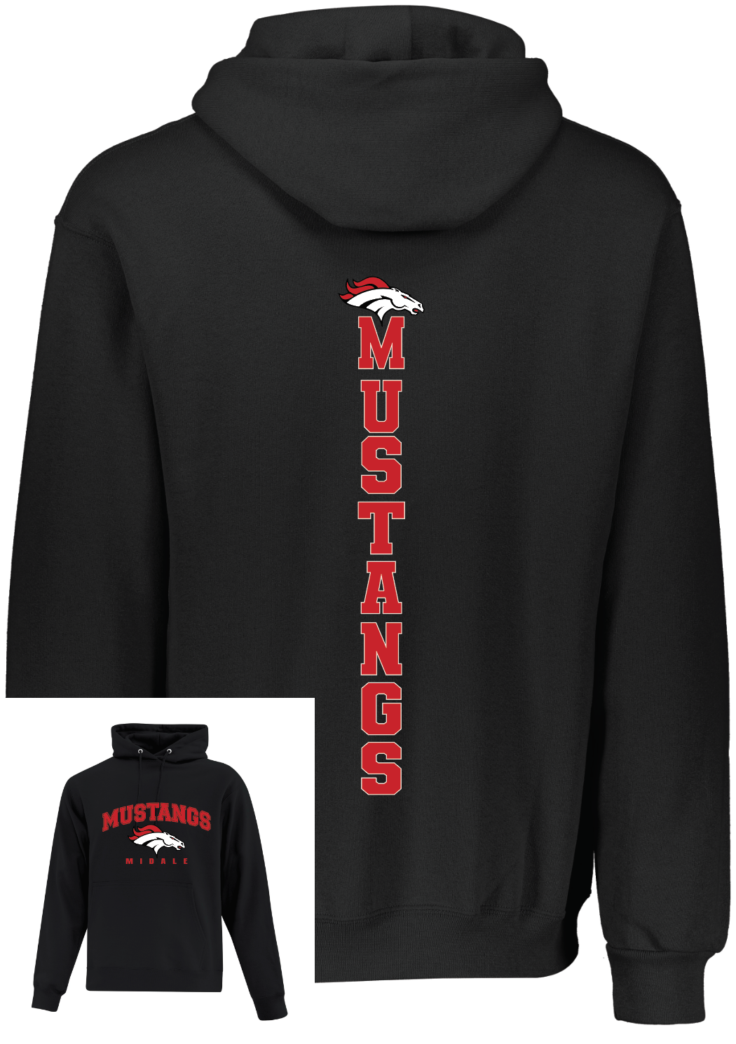 Mustangs - ATC Hoodie - Back Graphic ( Adult and Youth)