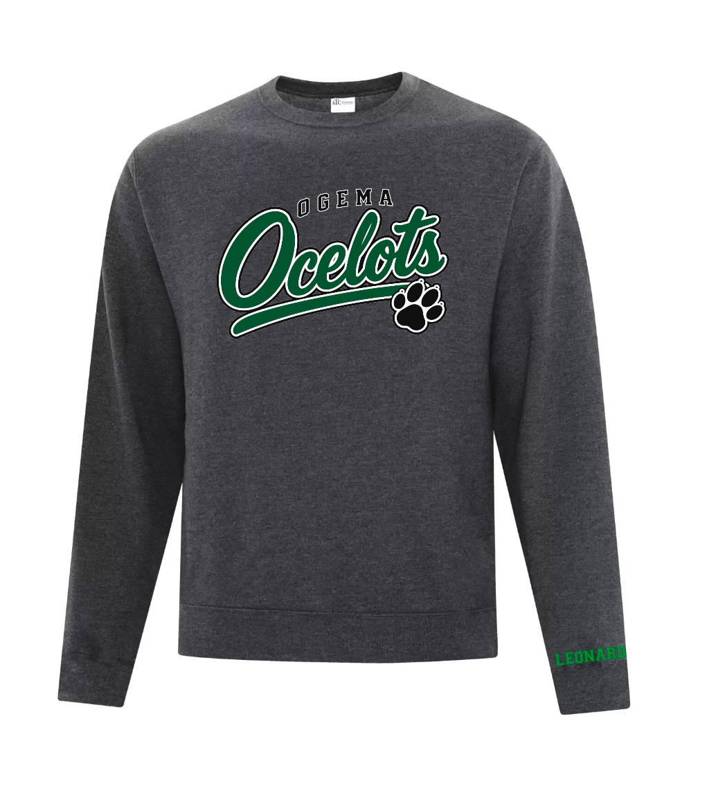 Ogema School - Crewneck - Varsity with Paw ( Adult and Youth)
