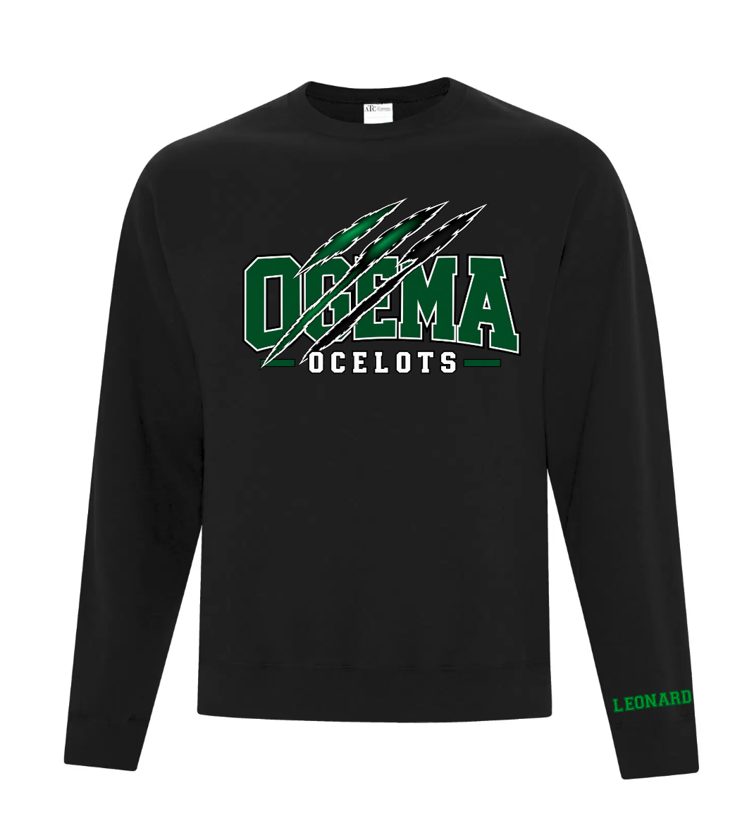 Ogema School - Crewneck - Block Letters with Swipe ( Adult and Youth)