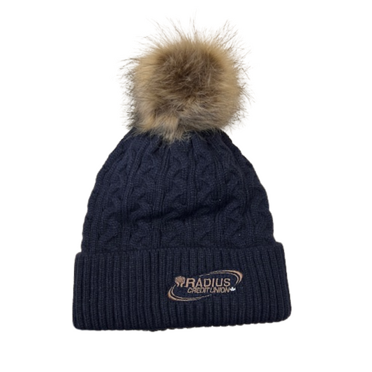 Radius - Navy/Beige Pom Toque